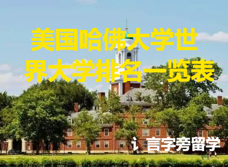 美國哈佛大學世界大學排名一覽表