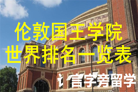 倫敦國王學院世界排名一覽表
